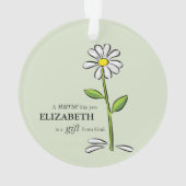 Verpleegster Verjaardag Religious Green Daisy Gepe Ornament (achterkant)