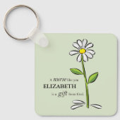 Verpleegster Verjaardag Religious Green Daisy Gepe Sleutelhanger (Voorkant)