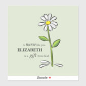 Verpleegster Verjaardag Religious Green Daisy Gepe Sticker (Vel)