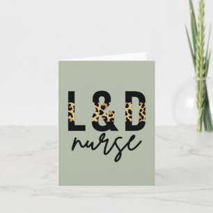 Verpleegster verloskunde L & D Luipaardprint Kaart