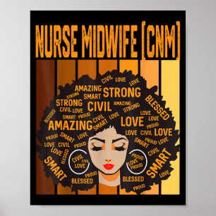 Verpleegster verloskundige (cnm) Krachtige Black H Poster