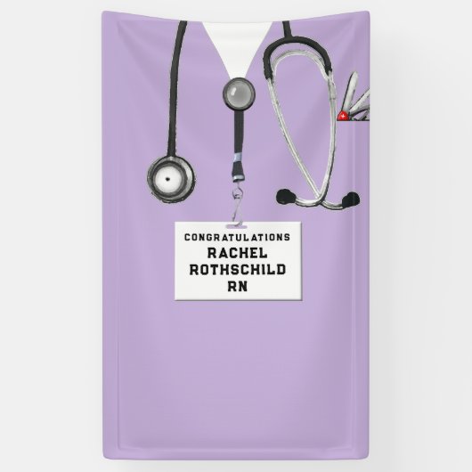 Verpleegster Verpleegkunde School Afstuderen Spandoek (Verticaal)