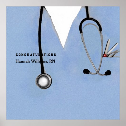 Verpleegster Verpleegkundige School Afstuderen Poster (Voorkant)