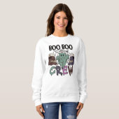 Verpleegster Verpleegster Halloween Boo Crew Ghost Trui (Voorkant volledig)