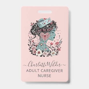 Verpleegster verzorgster Blush Roze Badge