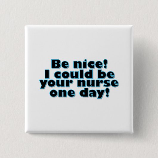 Verpleegster Vierkante Button 5,1 Cm (Voorkant)