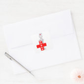 Verpleegster Vierkante Sticker (Envelop)