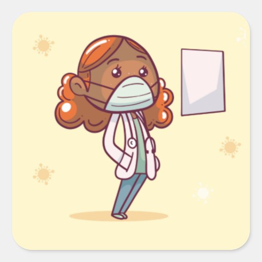 Verpleegster Vierkante Sticker (Voorkant)