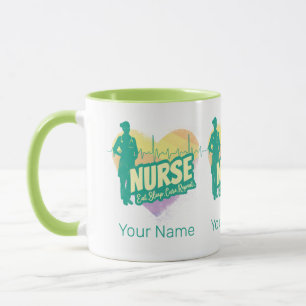 Verpleegster Vintage Design met Hartslag Motief Mok