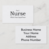 Verpleegster Visitekaartje (Voorkant / Achterkant)