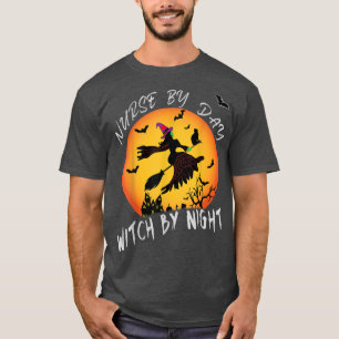 Verpleegster voor dag-getuige door nacht Funny Hal T-shirt