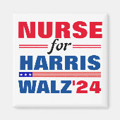 Verpleegster voor Harris Walz Red Blue Magneet (Voorkant)