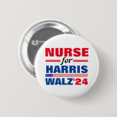 Verpleegster voor Harris Walz Red Blue Ronde Button 5,7 Cm (Voorkant /achterkant)