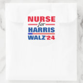 Verpleegster voor Harris Walz Red Blue Ronde Sticker (Tas)