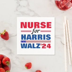 Verpleegster voor Harris Walz Red Blue Servet
