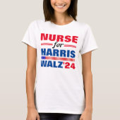 Verpleegster voor Harris Walz Red Blue T-shirt (Voorkant)