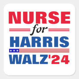 Verpleegster voor Harris Walz Red Blue Vierkante Sticker