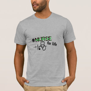 Verpleegster voor het leven geruite stethoscoop t-shirt