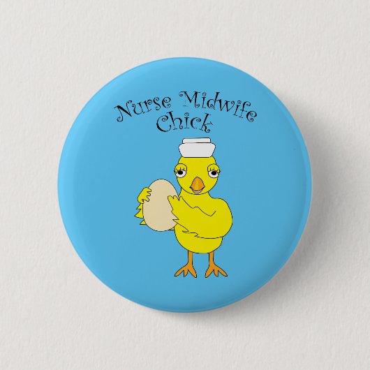 Verpleegster vroedvrouw chick ronde button 5,7 cm (Voorkant)