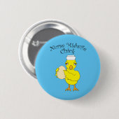 Verpleegster vroedvrouw chick ronde button 5,7 cm (Voorkant /achterkant)