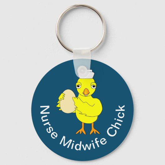 Verpleegster vroedvrouw chick sleutelhanger (Voorkant)
