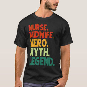 Verpleegster Vroedvrouw Held Mythe Legende Vintage T-shirt