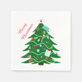 Verpleegster Vrolijk Kerstboom Servet (Voorkant)