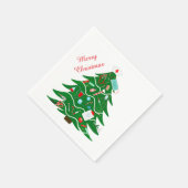 Verpleegster Vrolijk Kerstboom Servet (Hoek)