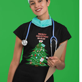 Verpleegster Vrolijk Kerstboom T-shirt