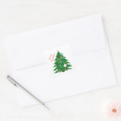 Verpleegster Vrolijk Kerstboom Vierkante Sticker (Envelop)
