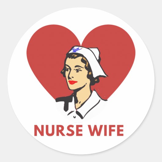 Verpleegster vrouw ronde sticker (Voorkant)