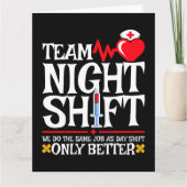 Verpleegster Waardering Grappig Team Nachtdienst V Kaart (Voorkant)