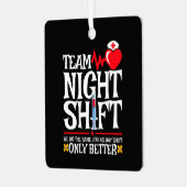 Verpleegster Waardering Grappig Team Nachtdienst V Metalen Ornament (Voorkant links)