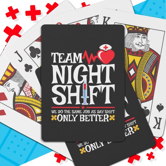 Verpleegster Waardering Grappig Team Nachtdienst V Pokerkaarten