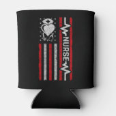 Verpleegster Waardering Hero Hart Leven Amerikaans Blikjeskoeler (Achterkant)