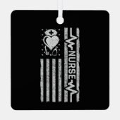 Verpleegster Waardering Hero Hart Leven Amerikaans Metalen Ornament (Achterkant)