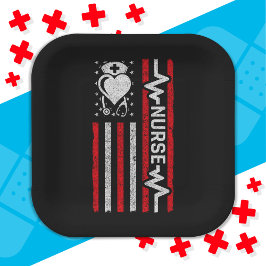 Verpleegster Waardering Hero Hart Leven Amerikaans Papieren Bordje