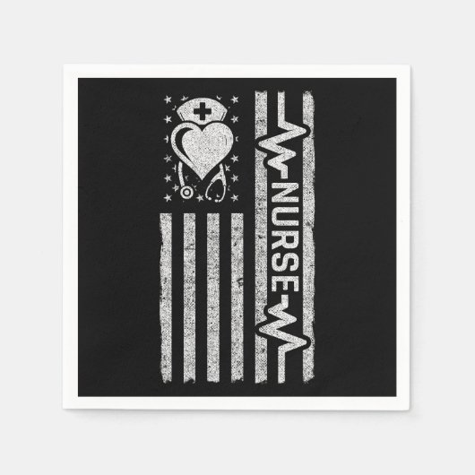Verpleegster Waardering Hero Hart Leven Amerikaans Servet (Voorkant)