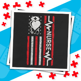 Verpleegster Waardering Hero Hart Leven Amerikaans Servet