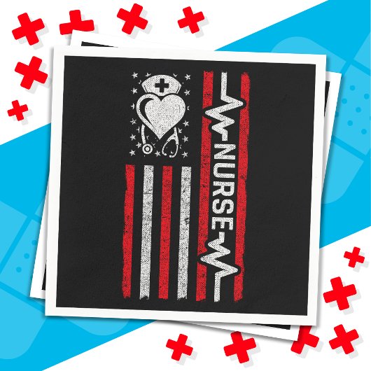 Verpleegster Waardering Hero Hart Leven Amerikaans Servet