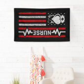 Verpleegster Waardering Hero Hart Leven Amerikaans Spandoek (Insitu)