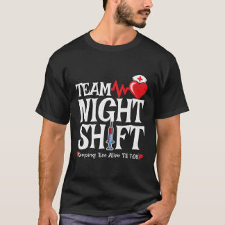 Verpleegster Waardering Team Nachtdienst Nachtdien T-shirt