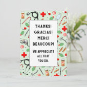 Verpleegster Waardering Vakantiekaarten Bedankkaart (Staand voorkant)