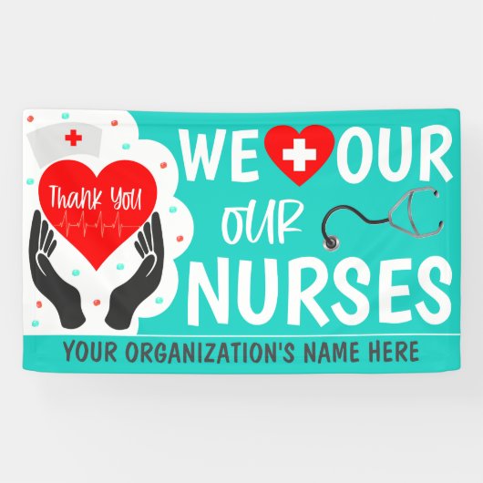 Verpleegster Waardering Week Dank u Banner (Horizontaal)