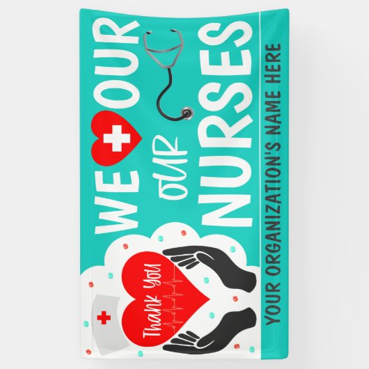 Verpleegster Waardering Week Dank u Banner (Verticaal)