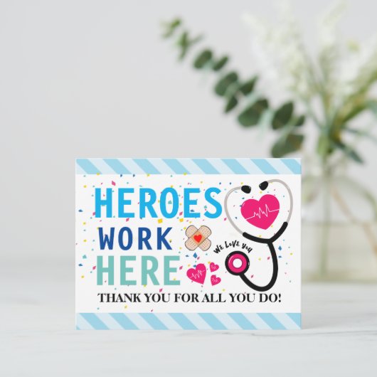 Verpleegster Waardering Week Dank u Banner Briefkaart (Staand voorkant)