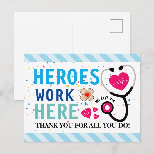 Verpleegster Waardering Week Dank u Banner Briefkaart (Voorkant / Achterkant)