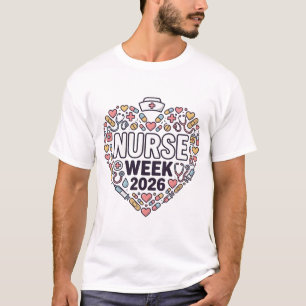 Verpleegster Week 2026 Hart Verpleegkundige Pictog T-shirt