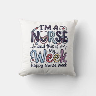 Verpleegster Week Vintage Typografie Shirt Ontwerp Kussen