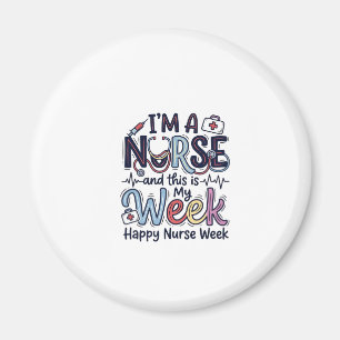 Verpleegster Week Vintage Typografie Shirt Ontwerp Magneet